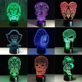 Halloween Skull Light Acrylic 3D Hologram Illusion Desk Lamp
