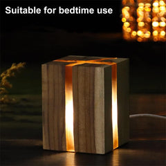 Decorative Wood Brown Color Led Desk Lamp
