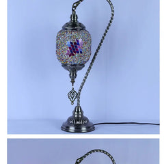 Vintage Handmade Mosaic Lampshade Turkish Moroccan Bohemian Style Table Lamp