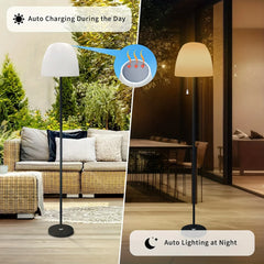Rechargeable RGB+W Solar Floor Lamp – Remote Control Outdoor Light