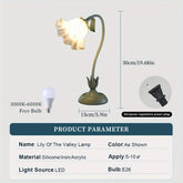 Vintage Green Flower LED Table Lamp – Adjustable E26 Bedside Light