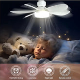 Screw In Ceiling Fan Light with Remote – 6 Blade LED Fan for Bedroom & Kitchen, Light Socket Extender Included