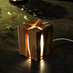 Decorative Wood Brown Color Led Desk Lamp