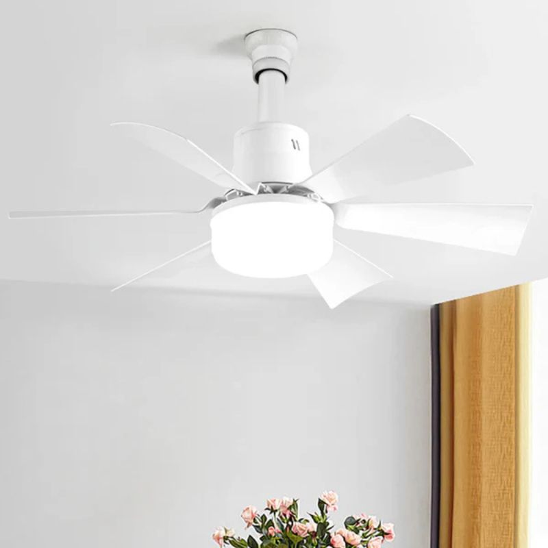 Screw In Ceiling Fan Light with Remote – 6 Blade LED Fan for Bedroom & Kitchen, Light Socket Extender Included