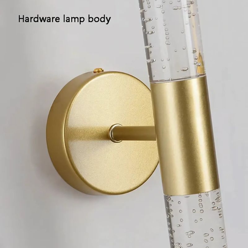 1 Piece Battery Operated Crystal LED Wall Sconce – Rechargeable Dimmable Gold Lamp for Bedroom & Living Room