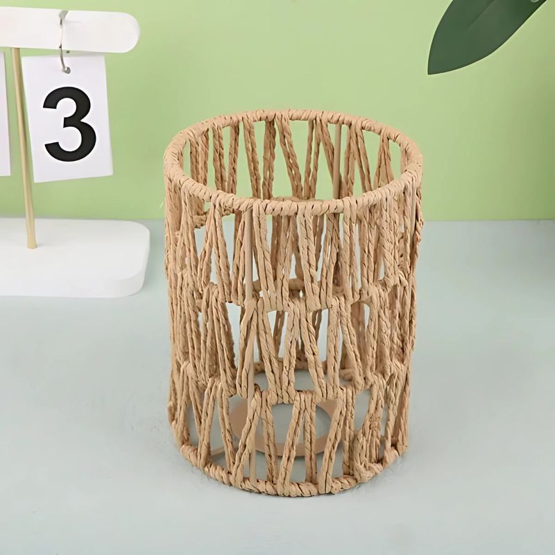 1Pcs Bohemian Rattan Pendant Light – Handwoven Wicker Ceiling Lamp