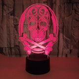 Halloween Skull  Light Acrylic 3D Hologram Illusion Desk Lamp
