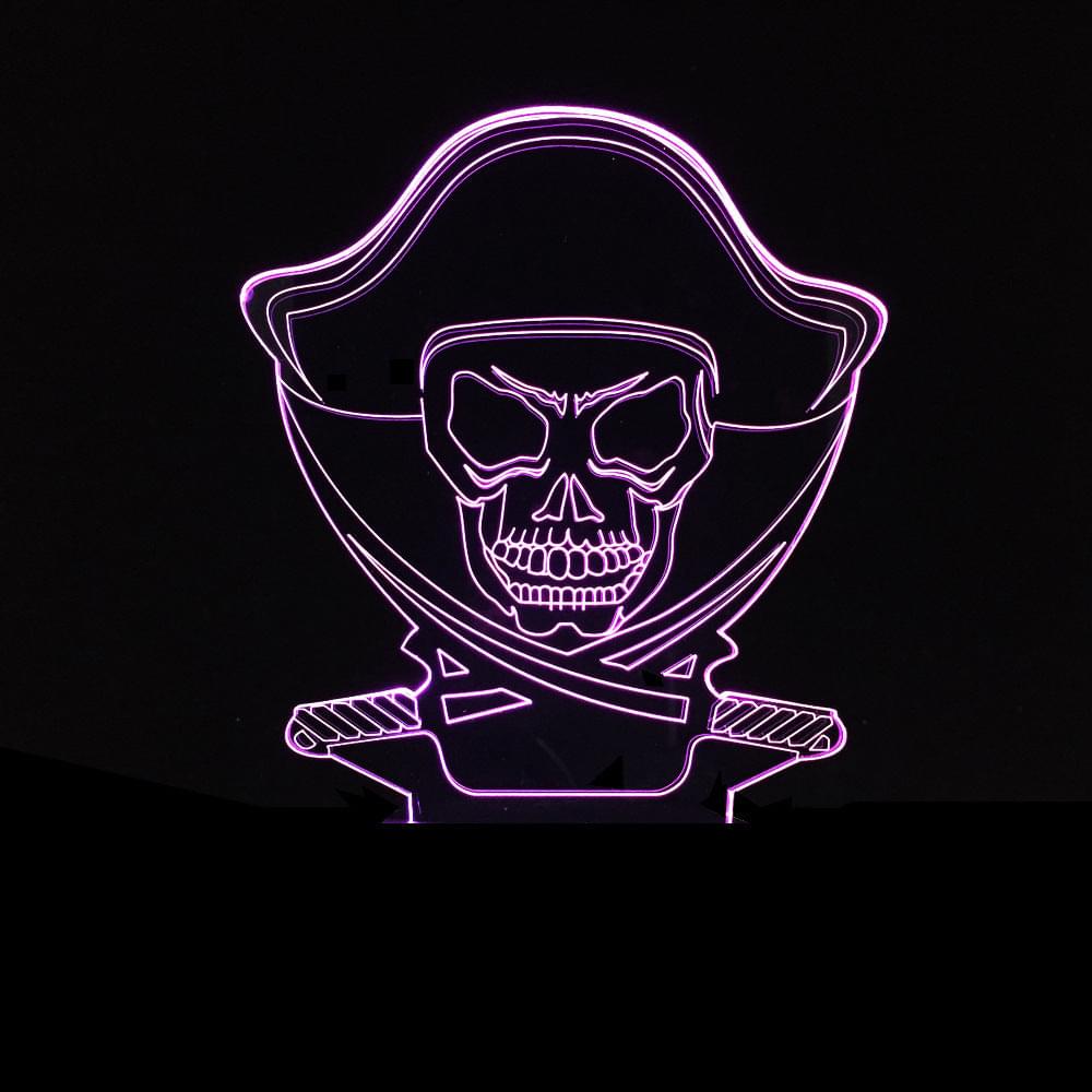 Halloween Skull  Light Acrylic 3D Hologram Illusion Desk Lamp