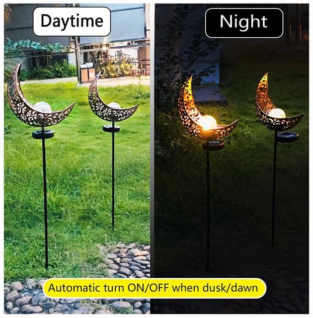 LED Solar Flame Light Metal LED Garden Light