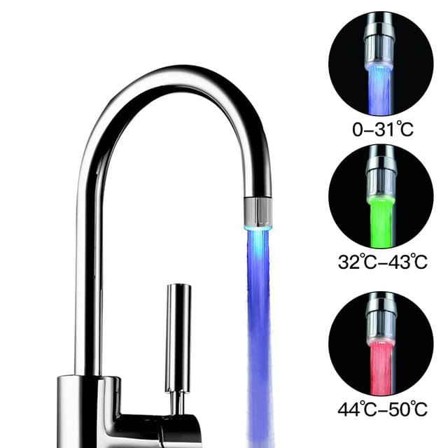 Intelligent LED Temperature Sensitive Faucet Shower 3-Color Light-up