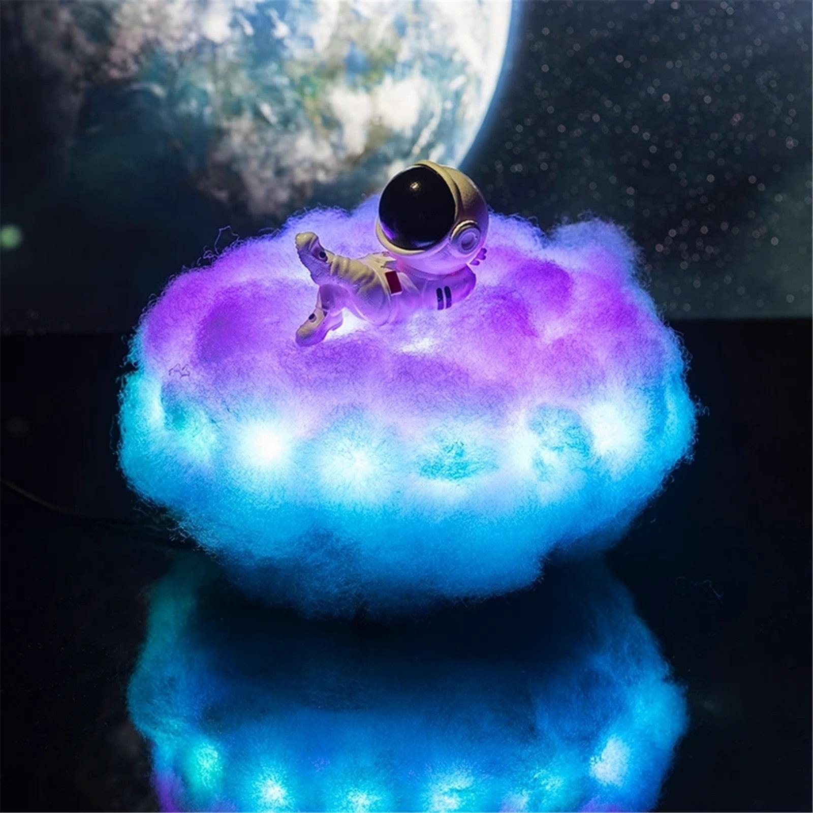 LED Colorful Clouds Astronaut Lamp With Rainbow Effect
