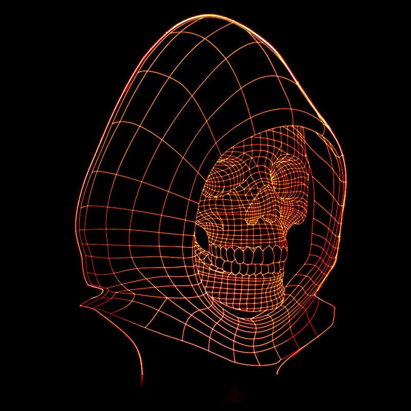 Halloween Skull  Light Acrylic 3D Hologram Illusion Desk Lamp