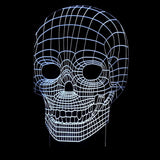 Halloween Skull  Light Acrylic 3D Hologram Illusion Desk Lamp