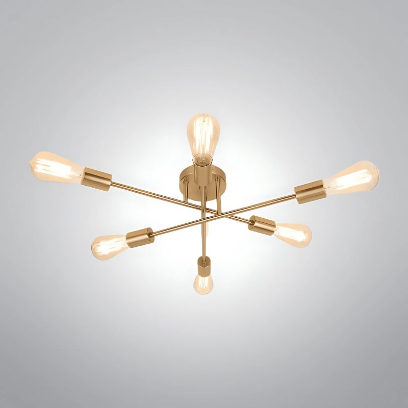 6 Light Nordic Sputnik Chandelier – Semi Flush Mount Ceiling Light
