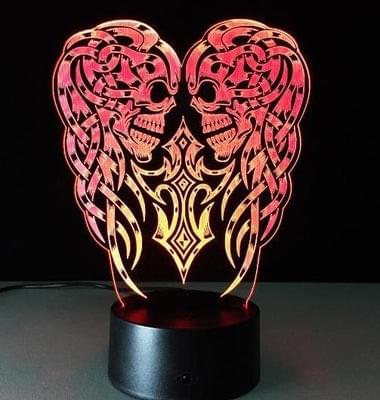 Halloween Skull  Light Acrylic 3D Hologram Illusion Desk Lamp