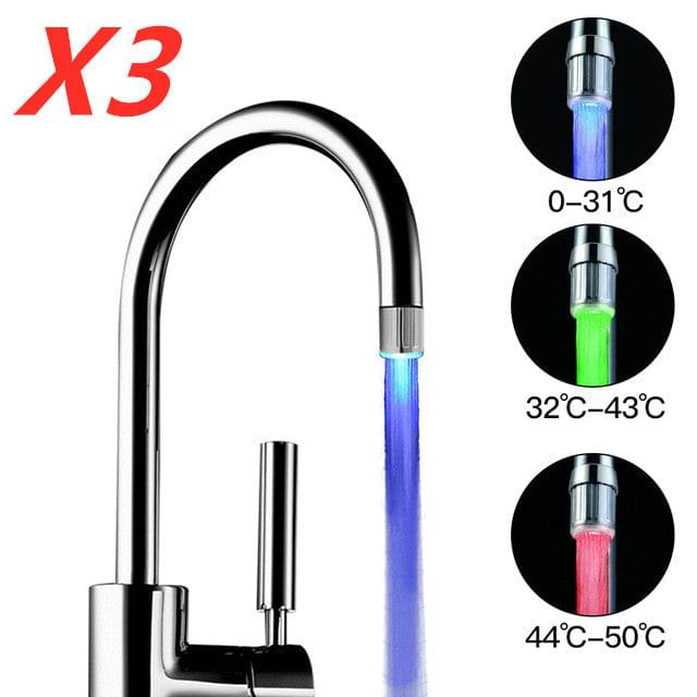 Intelligent LED Temperature Sensitive Faucet Shower 3-Color Light-up