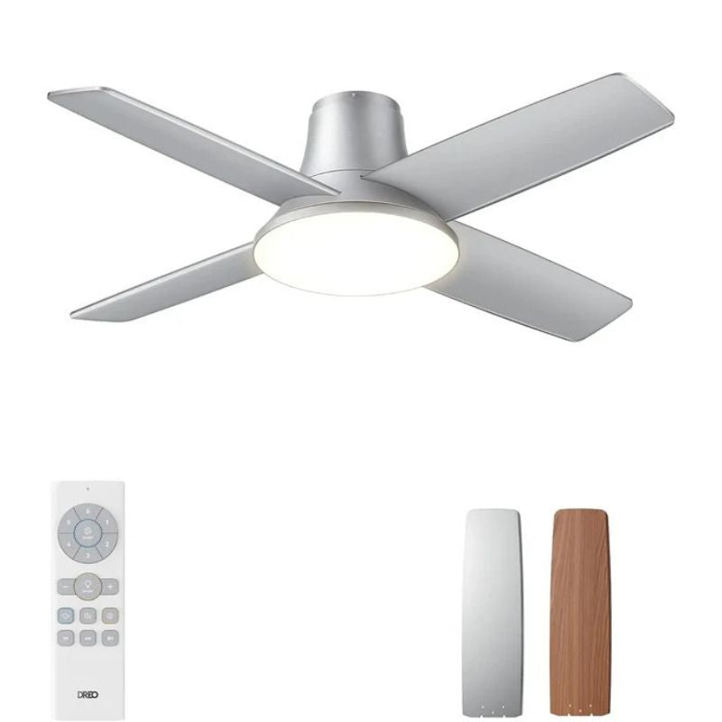 Luminaire 44" Ceiling Fan with Lights – Remote Control, 5 Color Dimmable LED Lighting for Bedroom & Living Room