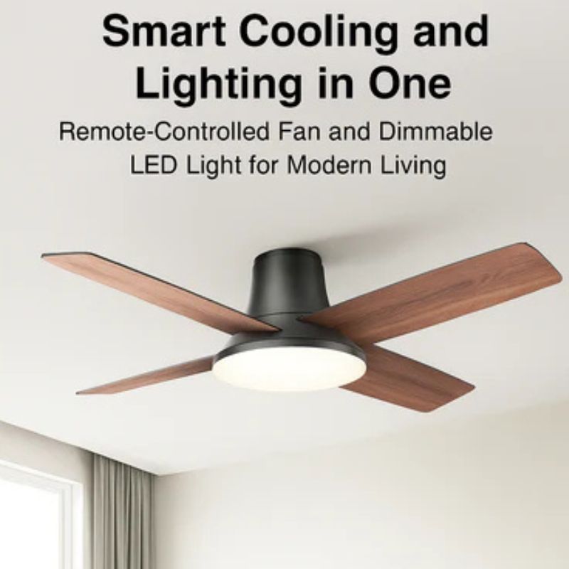 Luminaire 44" Ceiling Fan with Lights – Remote Control, 5 Color Dimmable LED Lighting for Bedroom & Living Room