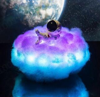 LED Colorful Clouds Astronaut Lamp With Rainbow Effect