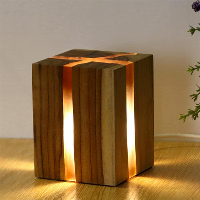 Decorative Wood Brown Color Led Desk Lamp
