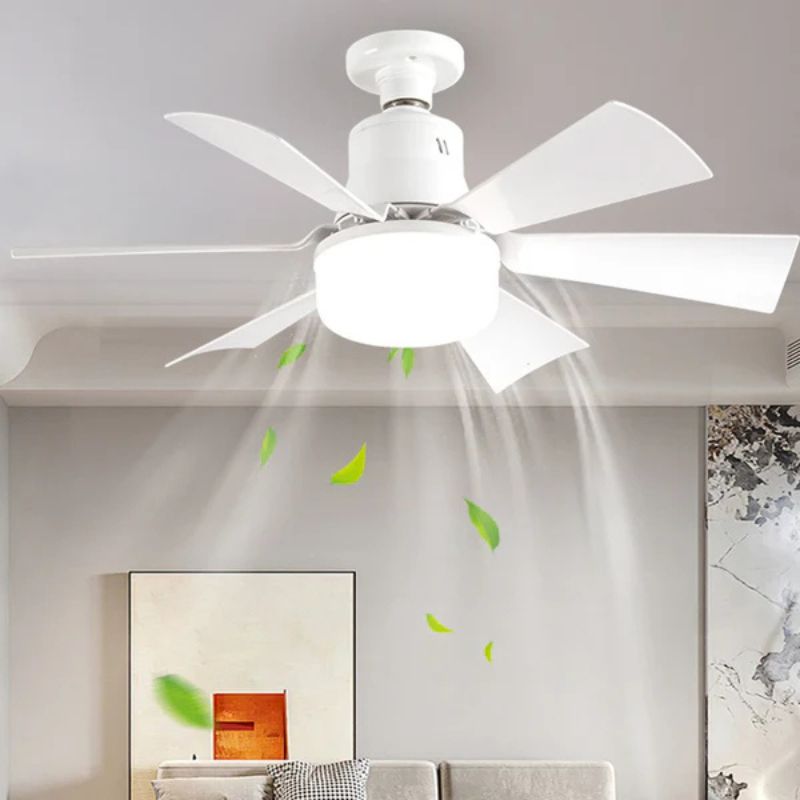 Screw In Ceiling Fan Light with Remote – 6 Blade LED Fan for Bedroom & Kitchen, Light Socket Extender Included