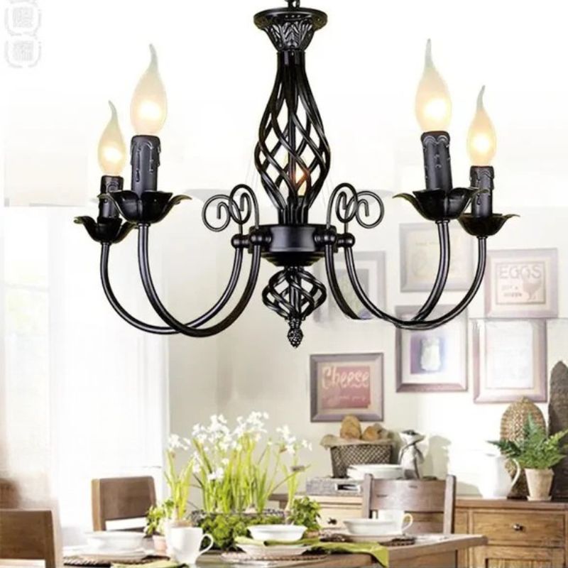  E14 LED Iron Pendant 6 Light