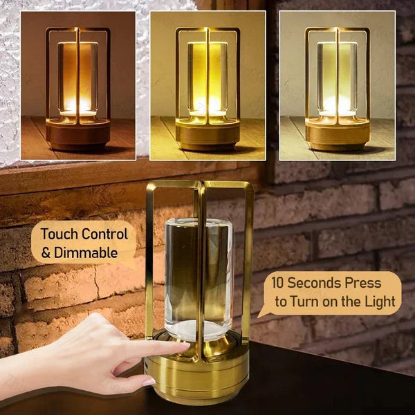 Gold outdoor light fixture with touch control and dimmable feature