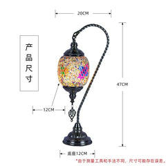 Vintage Handmade Mosaic Lampshade Turkish Moroccan Bohemian Style Table Lamp