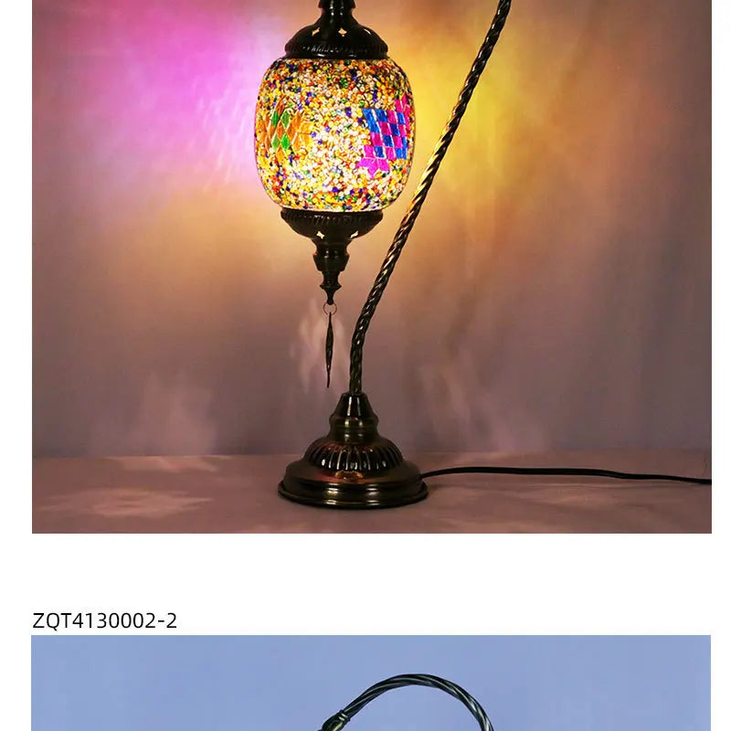 Vintage Handmade Mosaic Lampshade Turkish Moroccan Bohemian Style Table Lamp