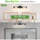 Bathroom Vanity 4 Light Fixture E26 base - Wall Sconce with Glass Shades, Up Down E26 Mount for Home Use