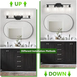 Bathroom Vanity 4 Light Fixture E26 base - Wall Sconce with Glass Shades, Up Down E26 Mount for Home Use