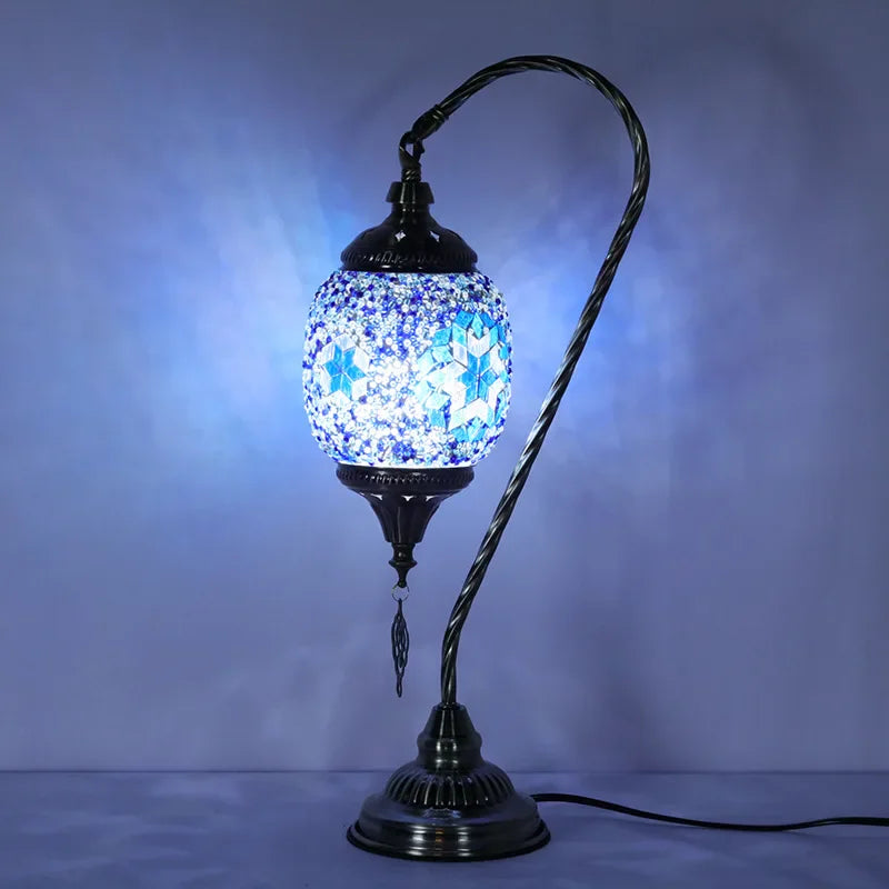 Vintage Handmade Mosaic Lampshade Turkish Moroccan Bohemian Style Table Lamp