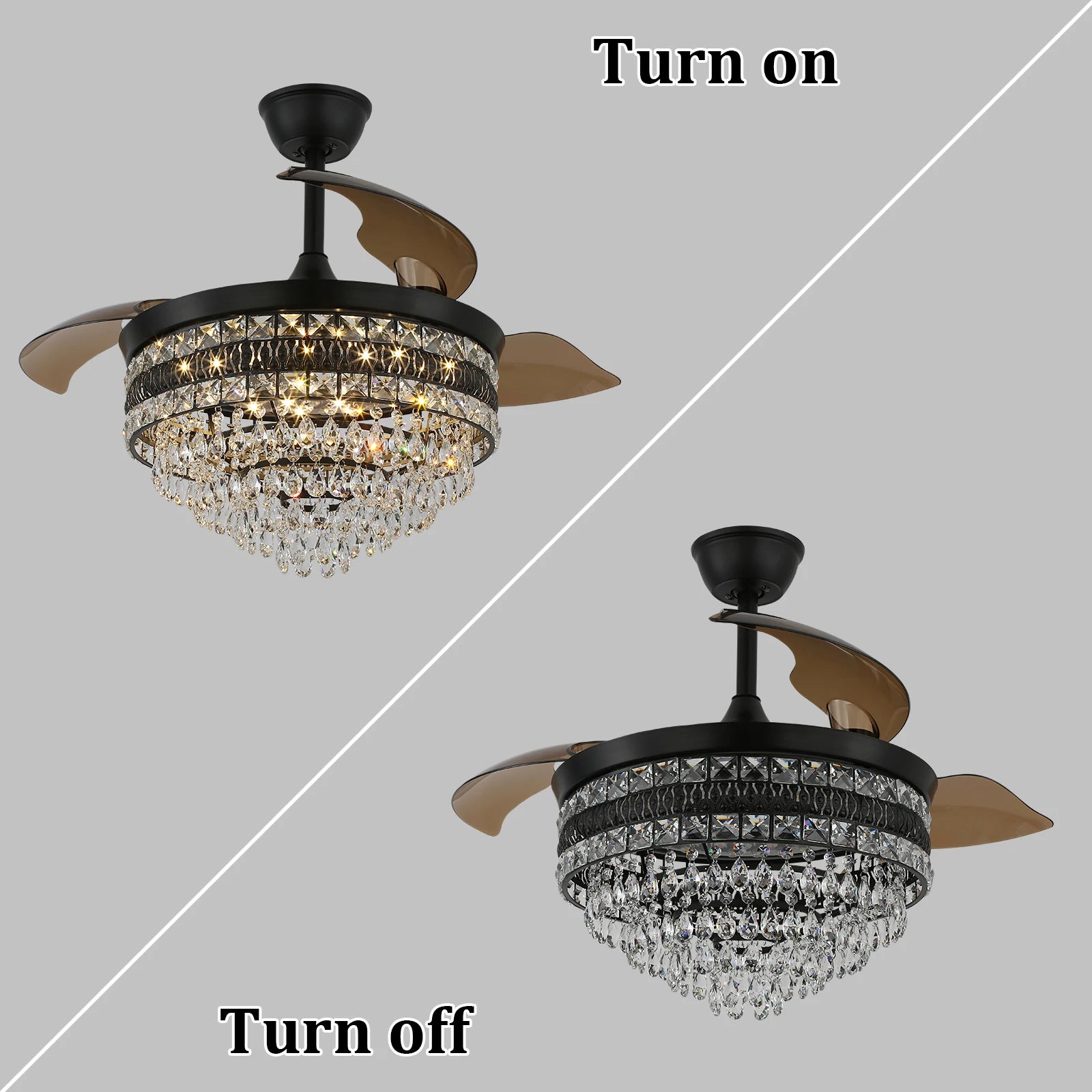 Smart Ceiling Fan with LED Light – APP & Remote Control, 6 Speeds, 3 Head Fandelier Lamp for Bedroom and Indoor Lighting