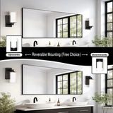 Modern Wall Sconces Set of 2  - Matte Black Industrial Glass Shade Vanity Lights