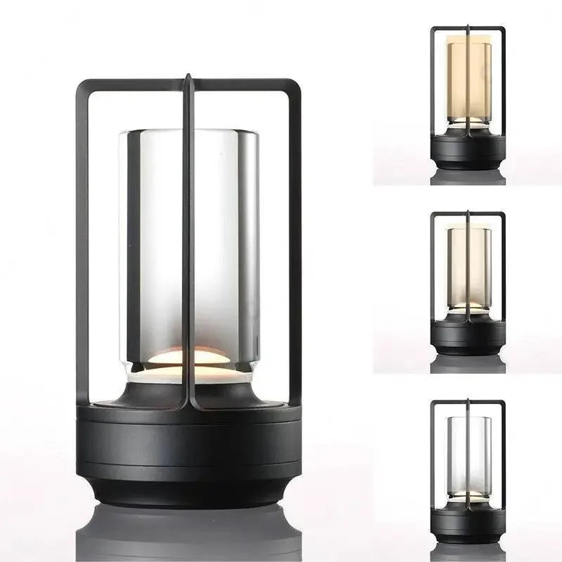 Vintage Table LED Lamp – Rechargeable Touch Dimming Night Light, USB