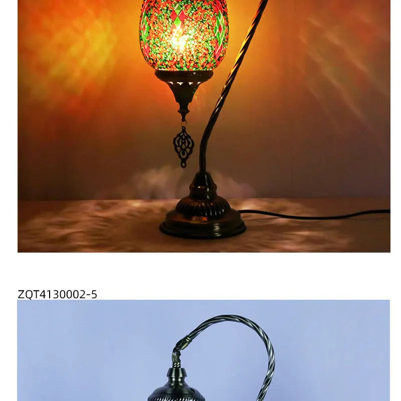 Vintage Handmade Mosaic Lampshade Turkish Moroccan Bohemian Style Table Lamp
