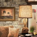 Vintage Hemp Rope Table Lamp – E27 Bedside Light for Bedroom & Study