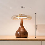 12W Vintage Copper Desk Lamp – Adjustable LED Light with Wooden Base & Glass Shade