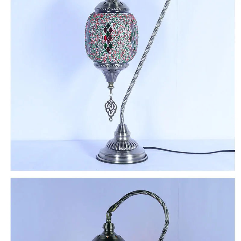 Vintage Handmade Mosaic Lampshade Turkish Moroccan Bohemian Style Table Lamp