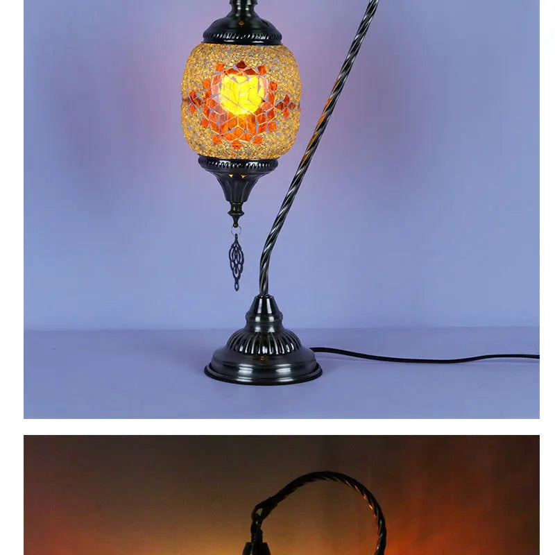 Vintage Handmade Mosaic Lampshade Turkish Moroccan Bohemian Style Table Lamp
