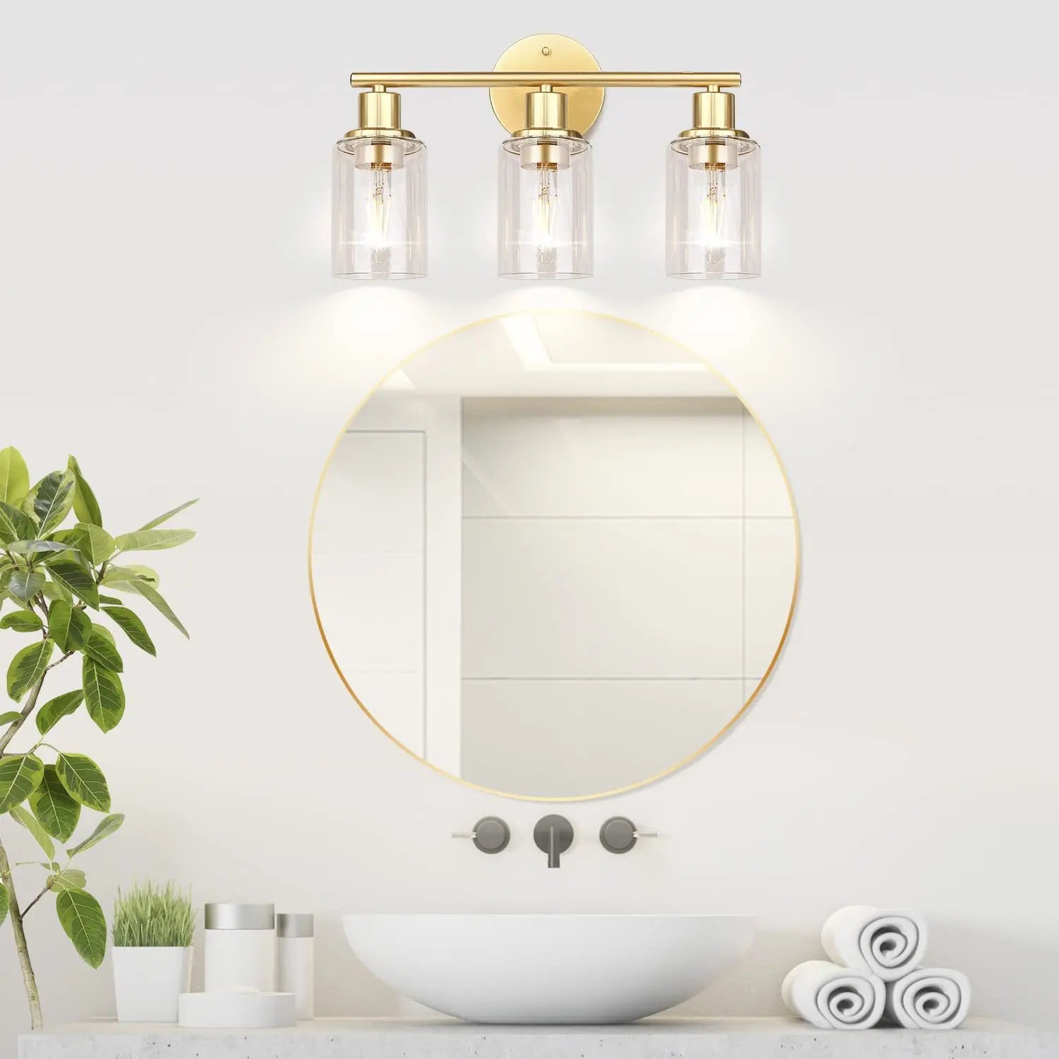 Vintage Triple Head E26 110V Wall Lamp (bulbs not included) – Creative Vanity Mirror Light for Bathroom, Bedroom & Living Room