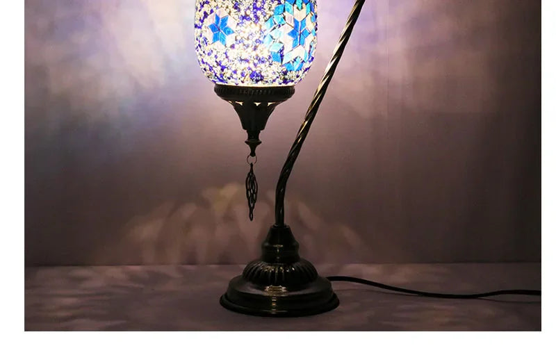 Vintage Handmade Mosaic Lampshade Turkish Moroccan Bohemian Style Table Lamp