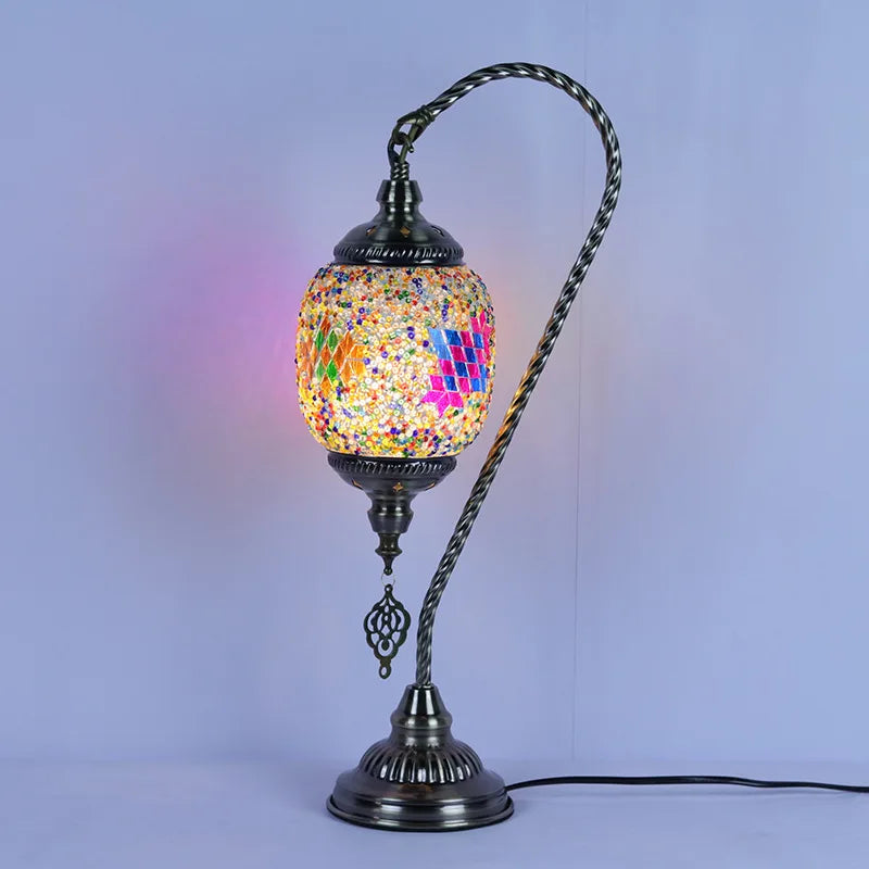 Vintage Handmade Mosaic Lampshade Turkish Moroccan Bohemian Style Table Lamp