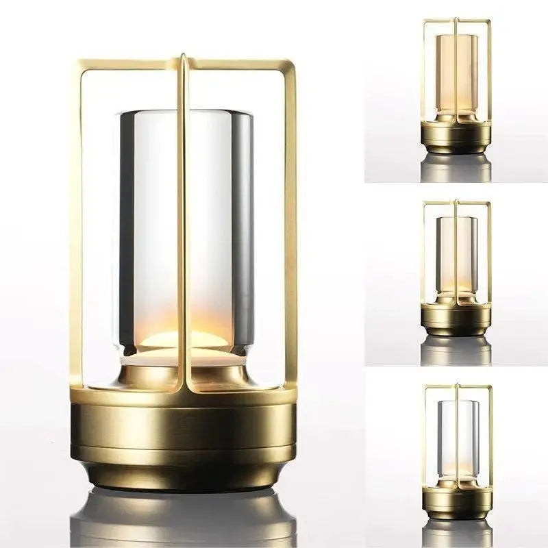 Vintage Table LED Lamp – Rechargeable Touch Dimming Night Light, USB