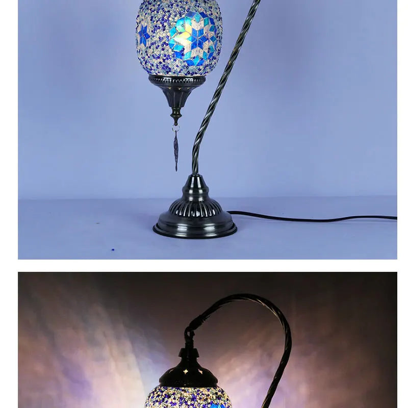 Vintage Handmade Mosaic Lampshade Turkish Moroccan Bohemian Style Table Lamp
