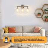 Vintage Triple Head E26 110V Wall Lamp (bulbs not included) – Creative Vanity Mirror Light for Bathroom, Bedroom & Living Room