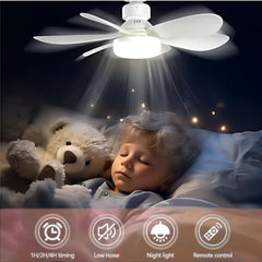 Screw In Ceiling Fan Light with Remote – 6 Blade LED Fan for Bedroom & Kitchen, Light Socket Extender Included