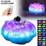 LED Colorful Clouds Astronaut Lamp With Rainbow Effect