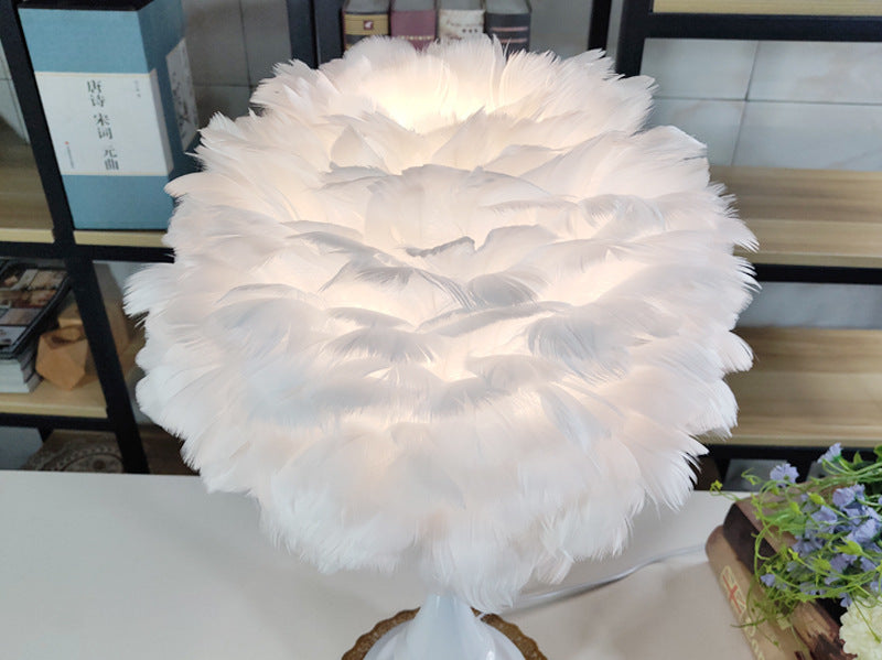 Luxury Feather Table Lamp Bedroom