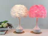 Luxury Feather Table Lamp Bedroom